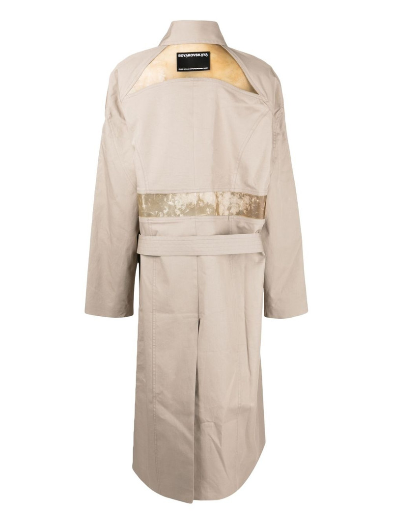 BOYAROVSKAYA layered belted trench coat outlook