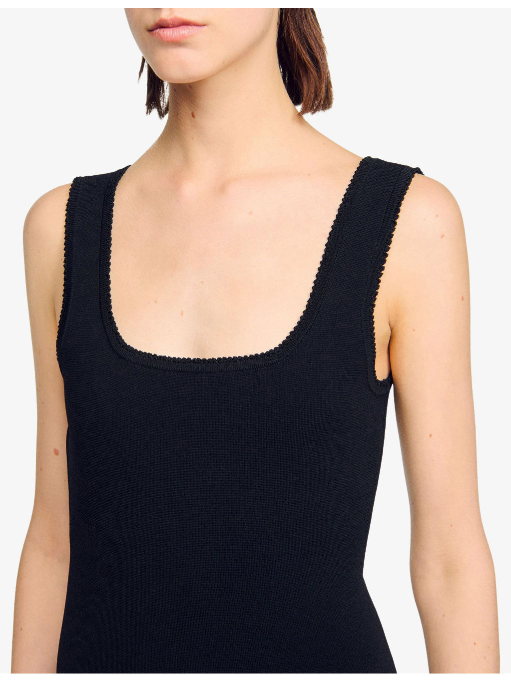 Ruffled-Hem Square-Neck Stretch-Knit Mini Dress - 5