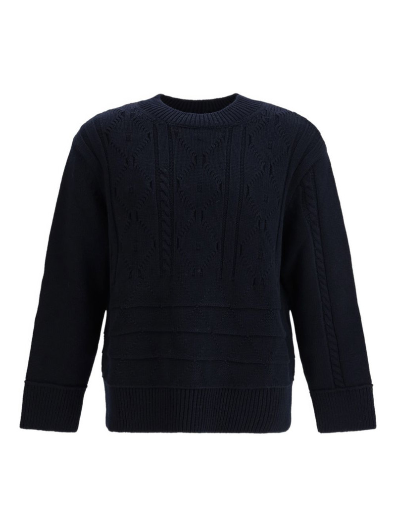 Osterly cable-knit elbow-patch sweater 1