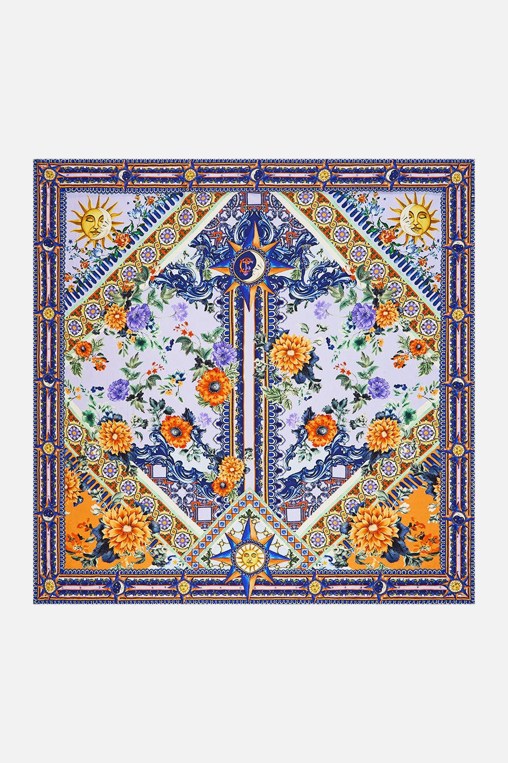 LARGE CRYSTALLED SILK SQUARE SCARF - 2