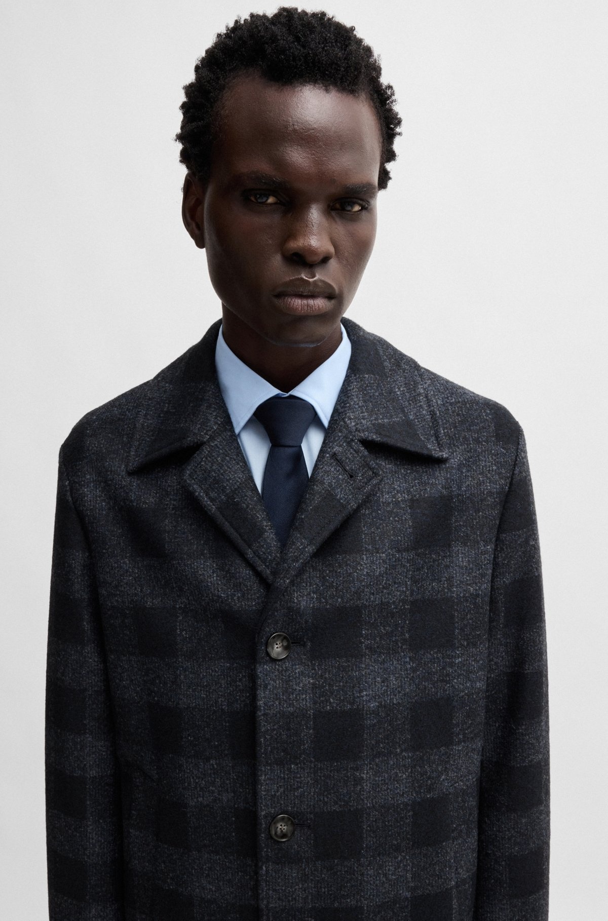 CHECKED-JERSEY COAT IN A CLASSIC FIT - 3