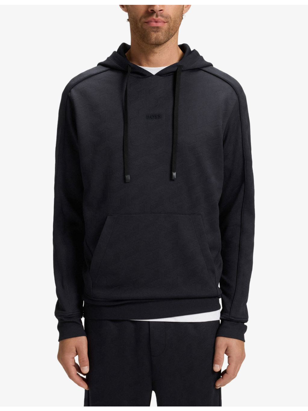 Branded Pouch-Pocket Stretch-Jersey Hoody - 3