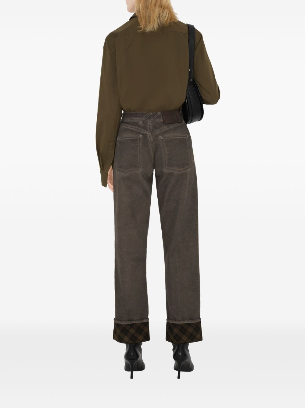 check detailing jeans - 4