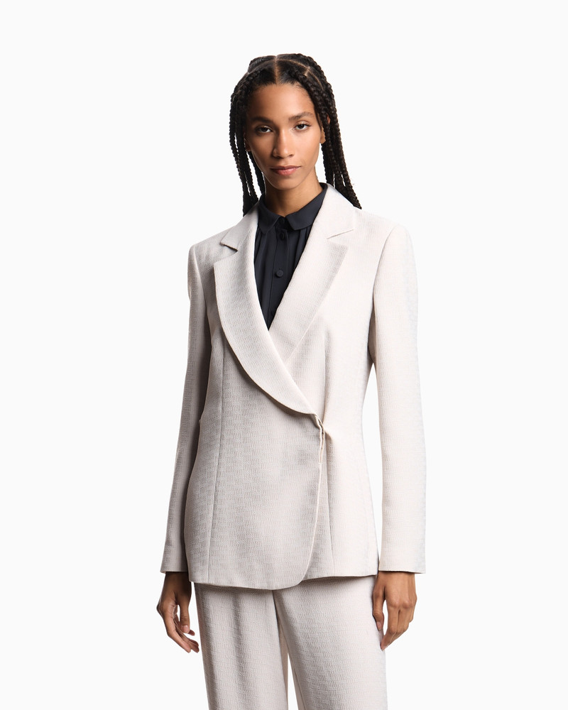 EMPORIO ARMANI ICON BLAZER IN FLOWING, ARMURE FABRIC outlook