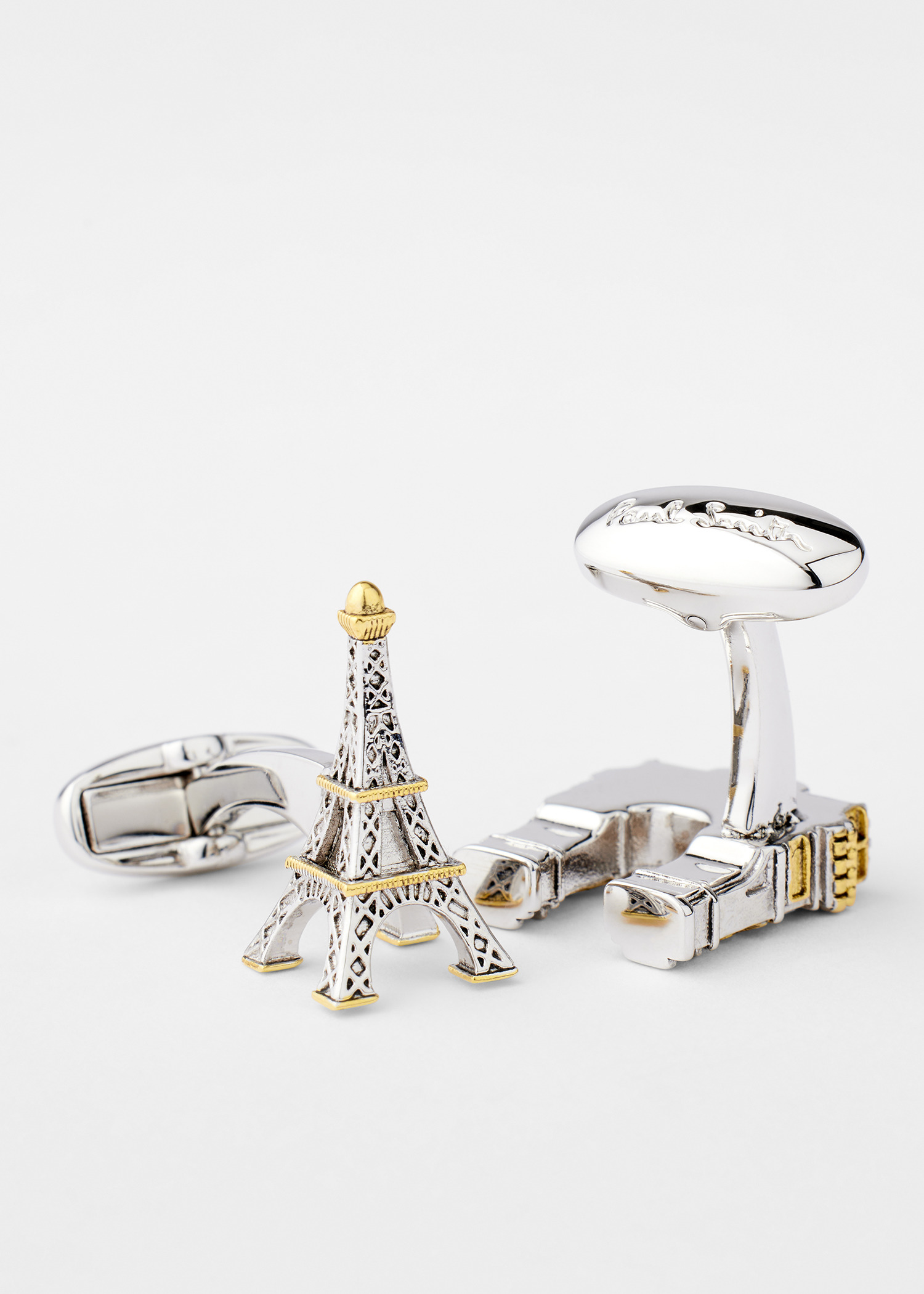 Silver and Gold 'Paris Souvenir' Cufflinks - 2