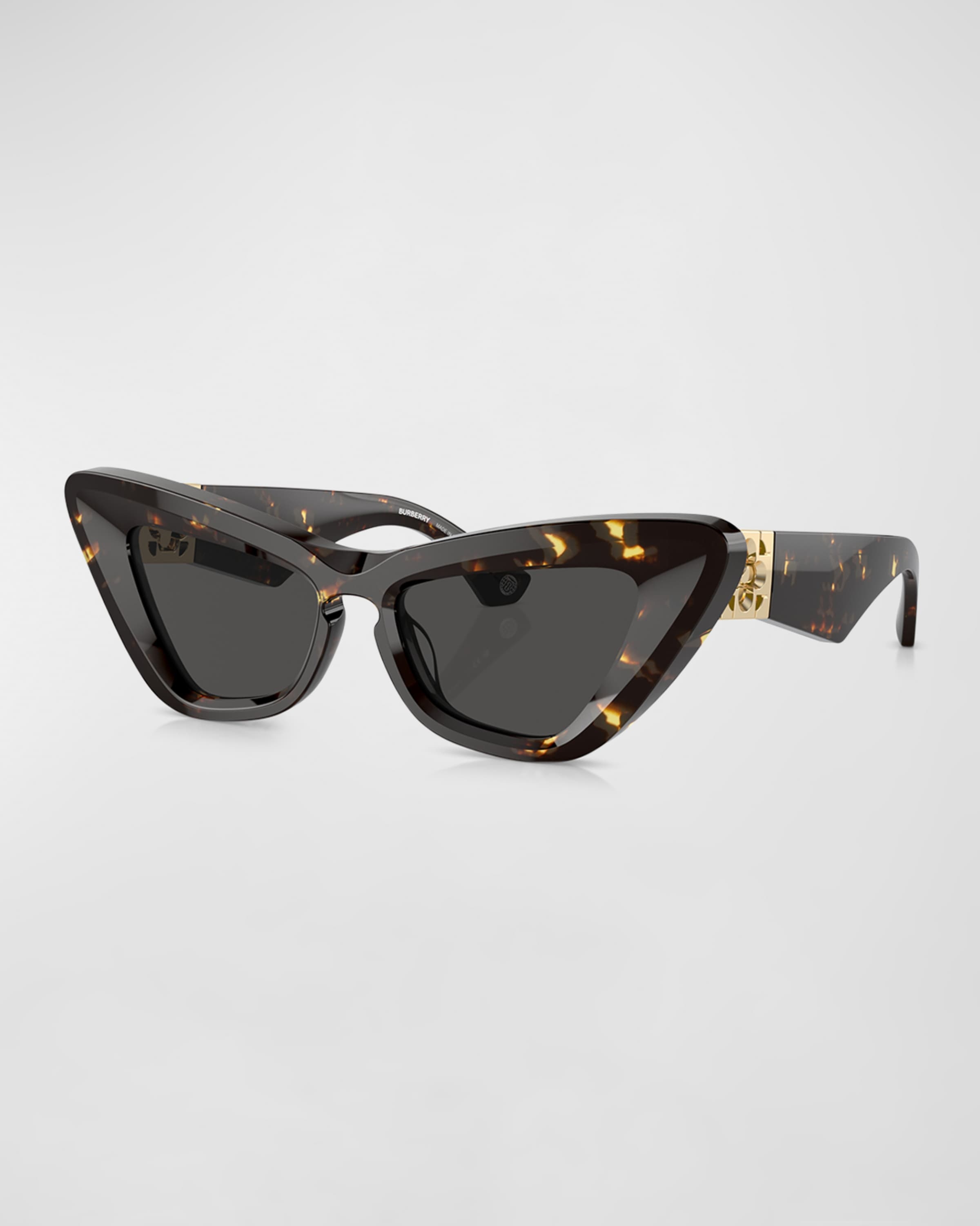 Beveled Acetate & Plastic Cat-Eye Sunglasses - 1