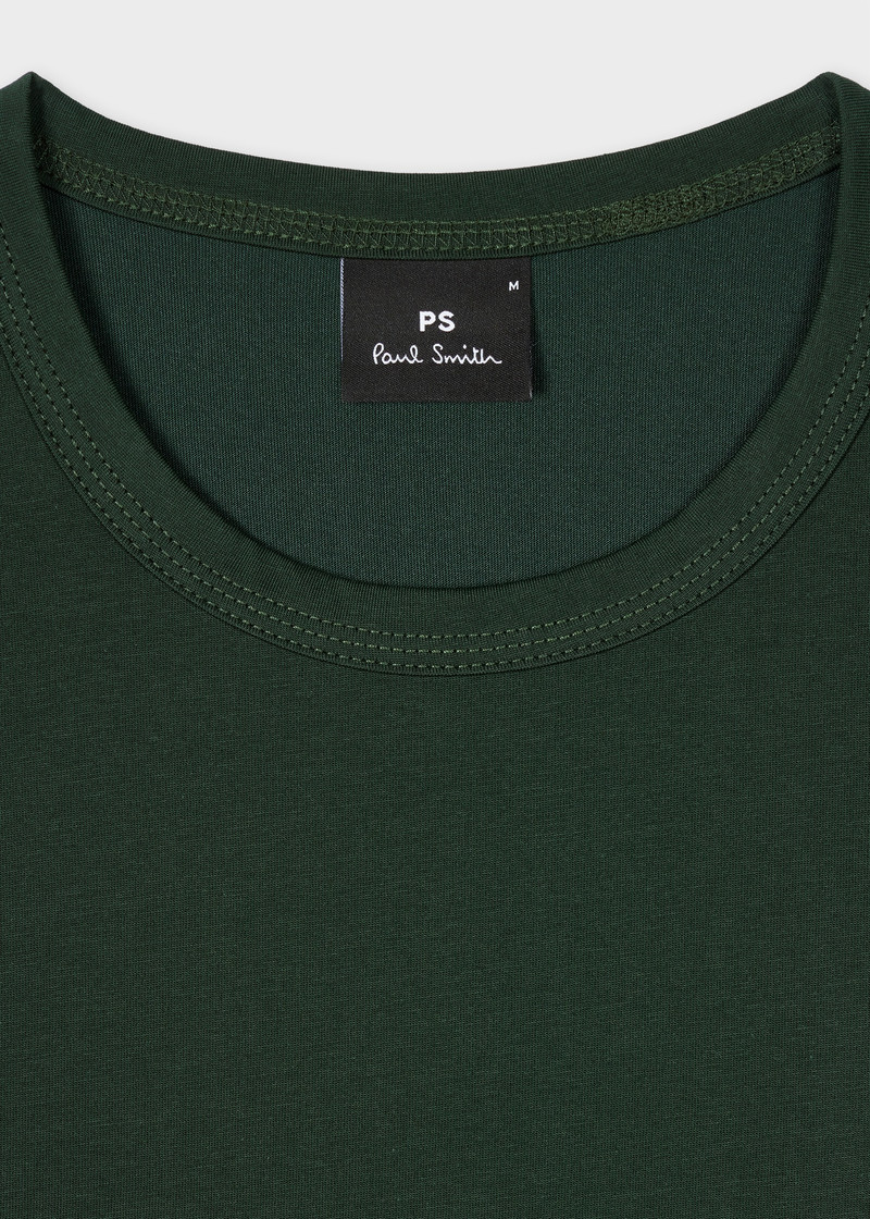 Paul Smith Dark Green 'Zebra Stripe' Logo T-Shirt outlook