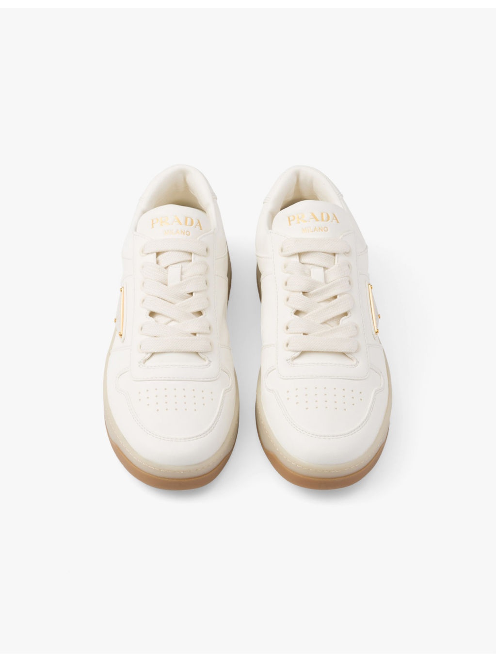 Downtown logo-plaque leather low-top trainers - 3