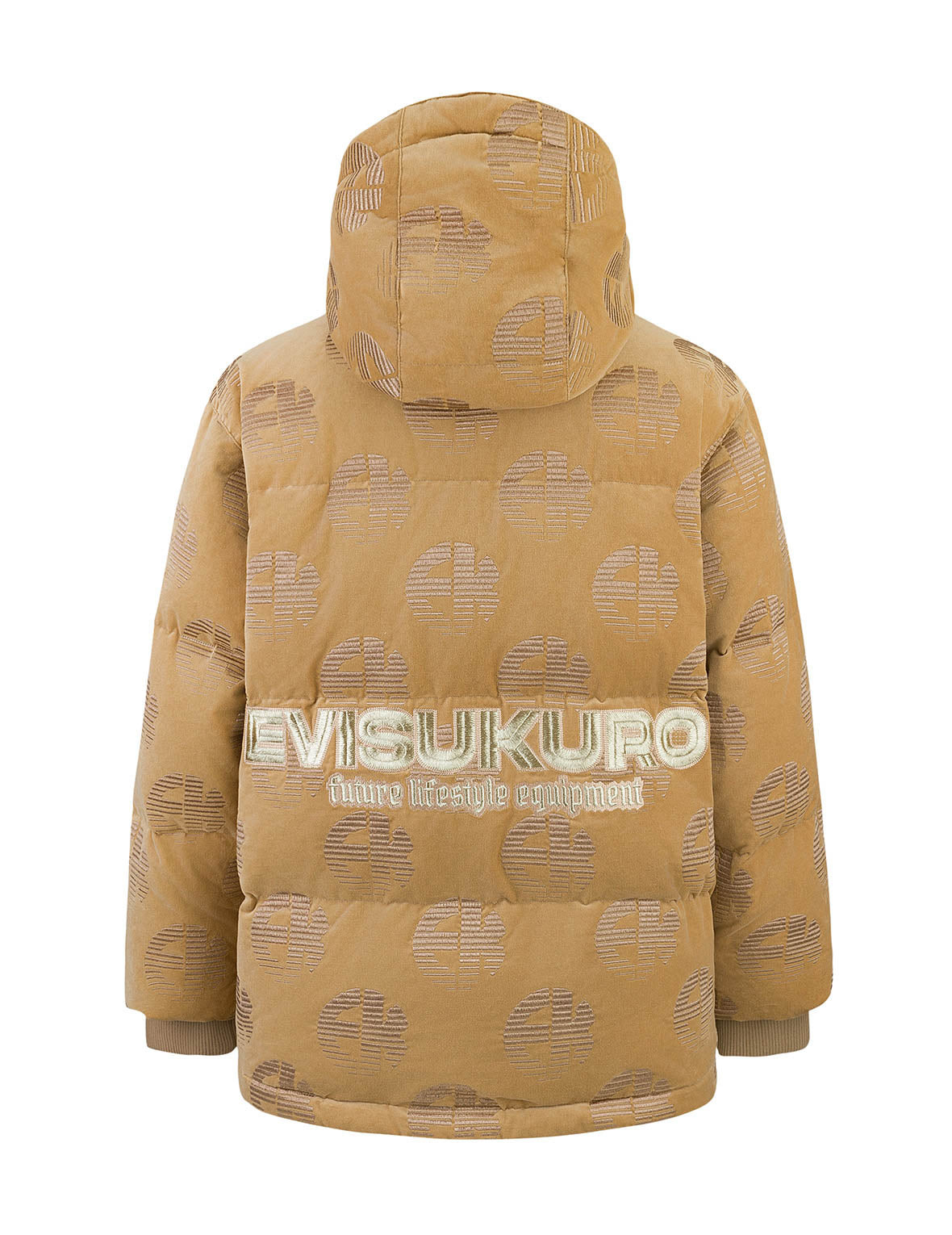 Allover EK Logo Velvet Relax Fit Down Jacket - 9