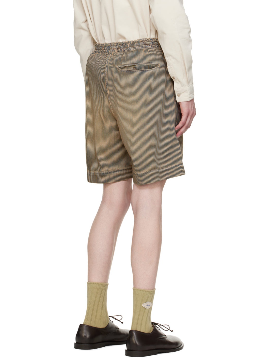 Blue & Tan Jay Denim Shorts - 3