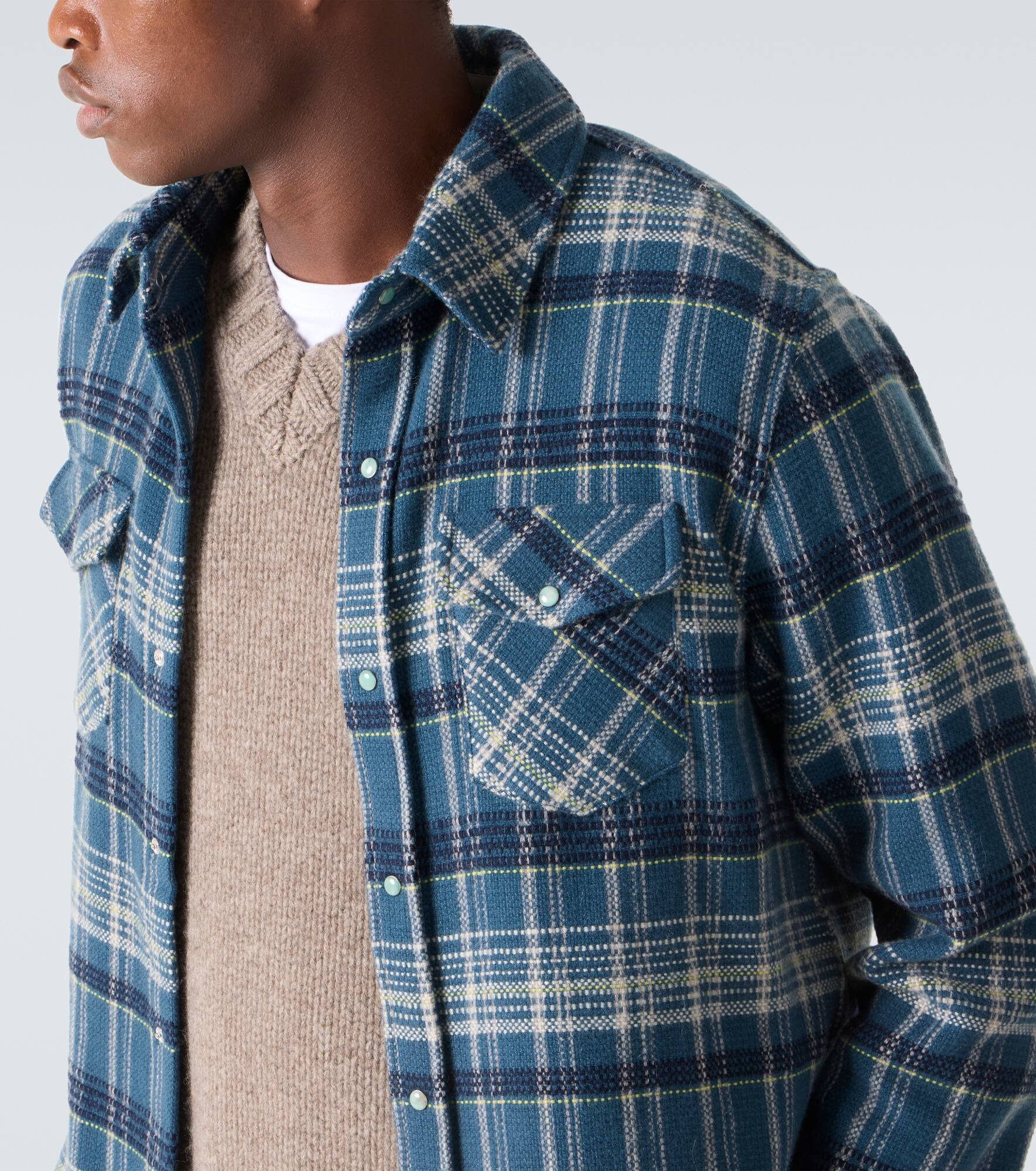 Fantasia tartan cashmere shirt - 5