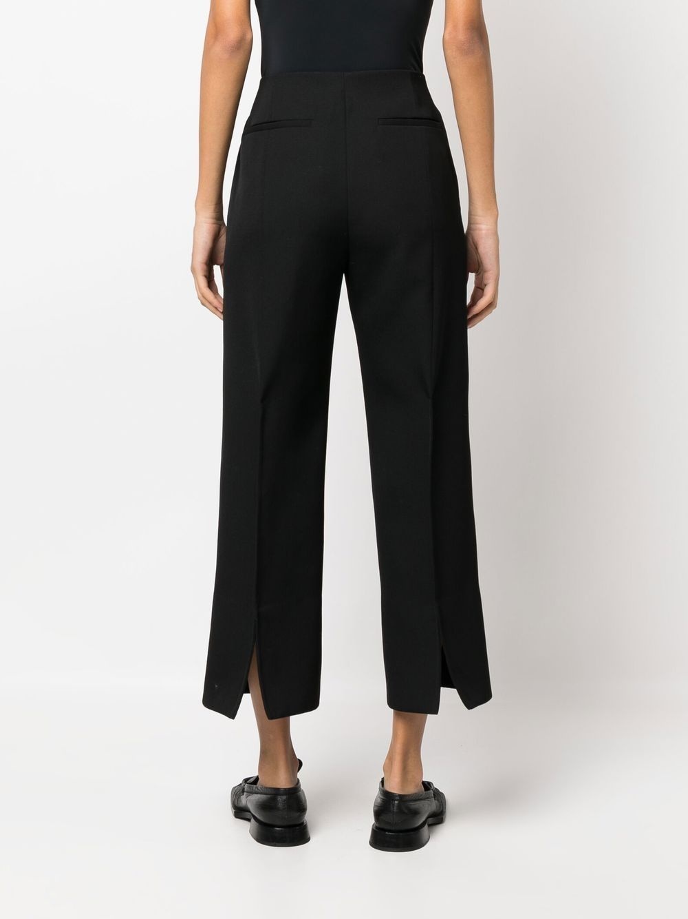 cropped wool wide-leg trousers - 4