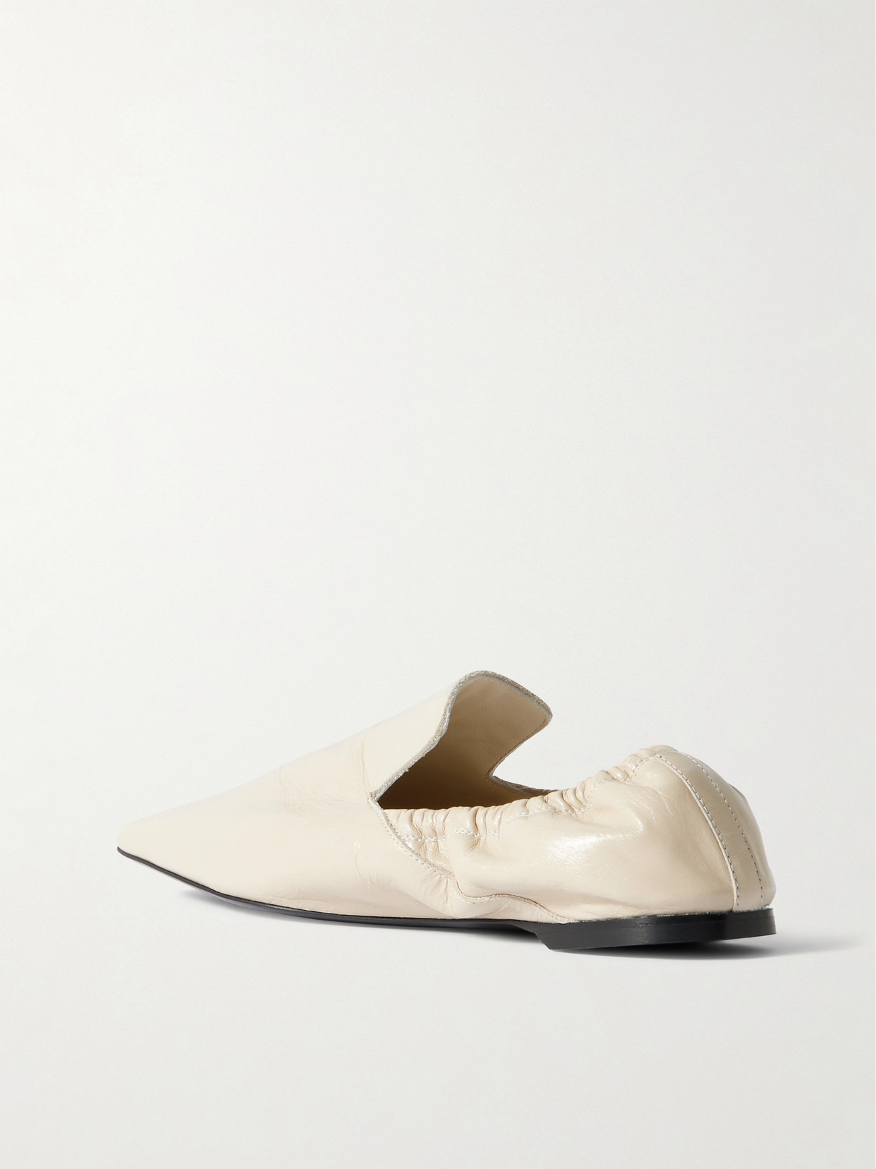 Gathered Leather Loafers - 3