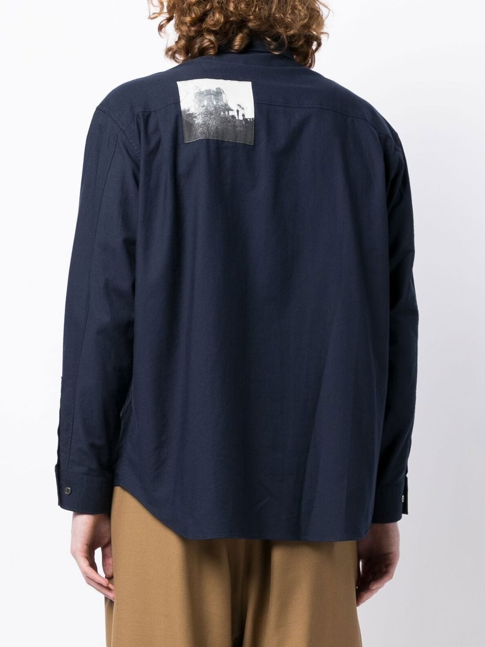 Psycho-print long-sleeved shirt - 4