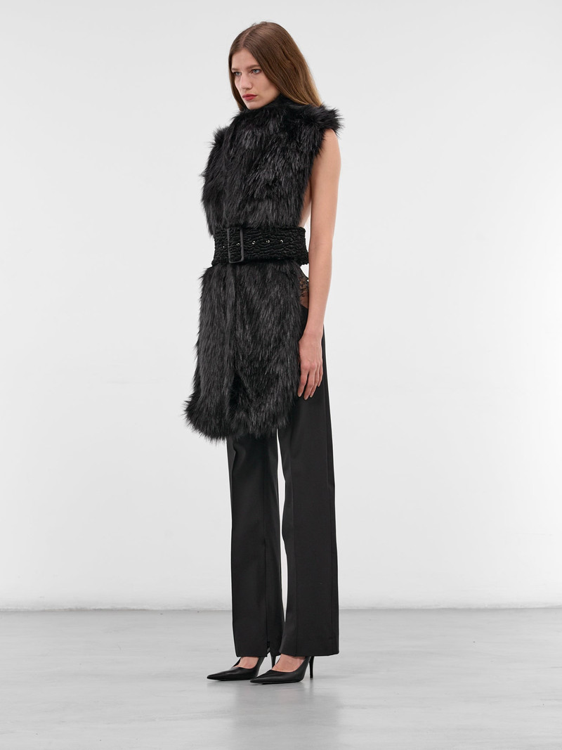 VAILLANT Black Fur Scarf Vest outlook
