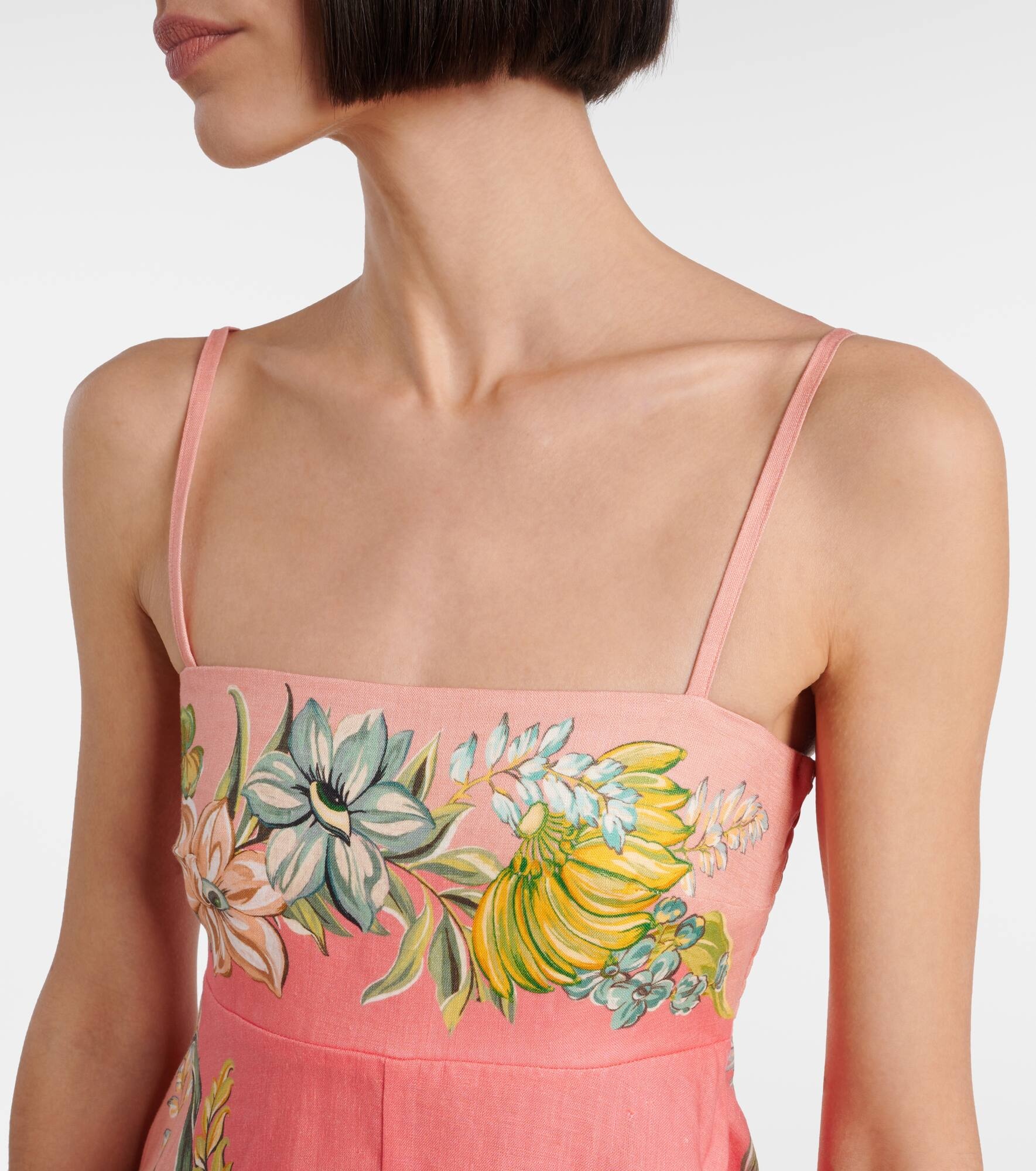 Floral linen maxi dress - 4