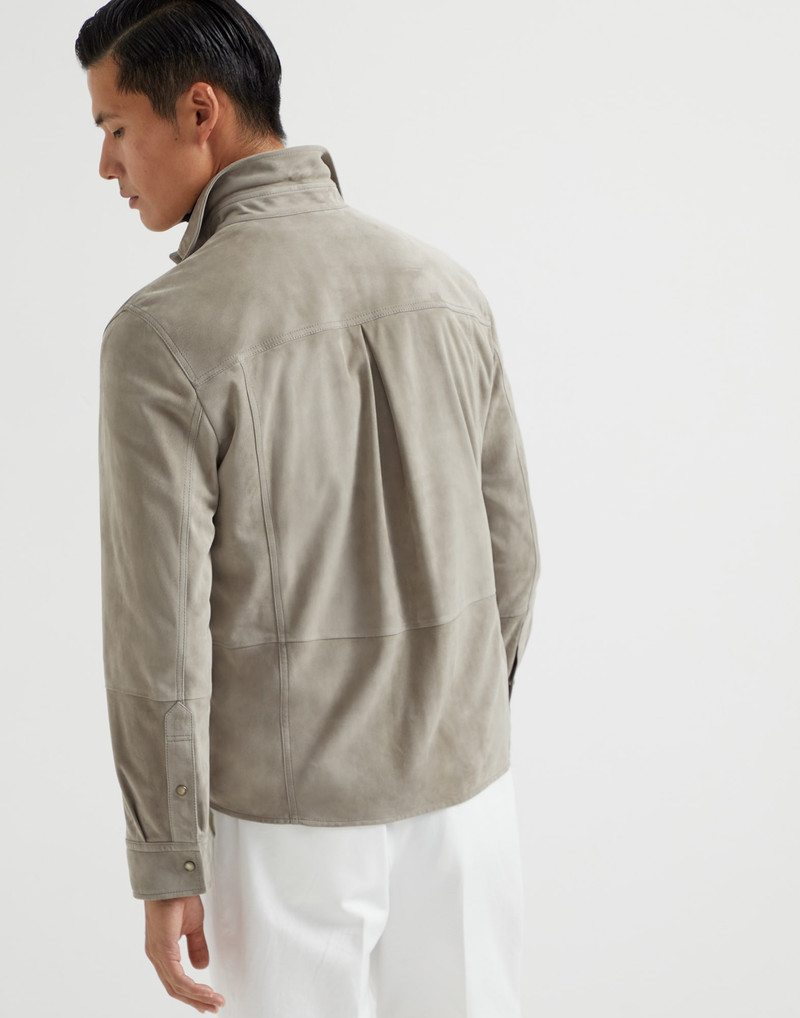 Brunello Cucinelli Double face suede overshirt outlook
