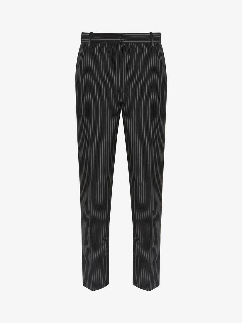 Men's Tailored Cigarette Trousers in Black/white - 2