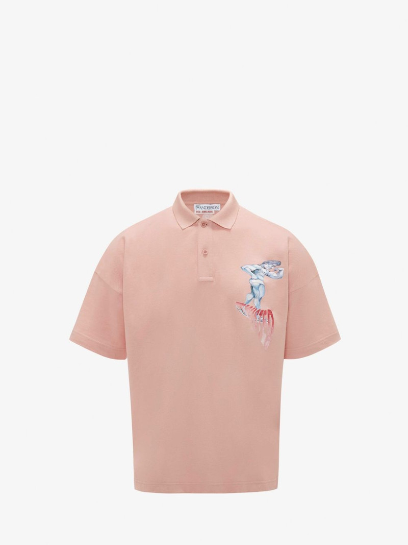POL ANGLADA PRINT SHORT SLEEVE POLO TOP 1
