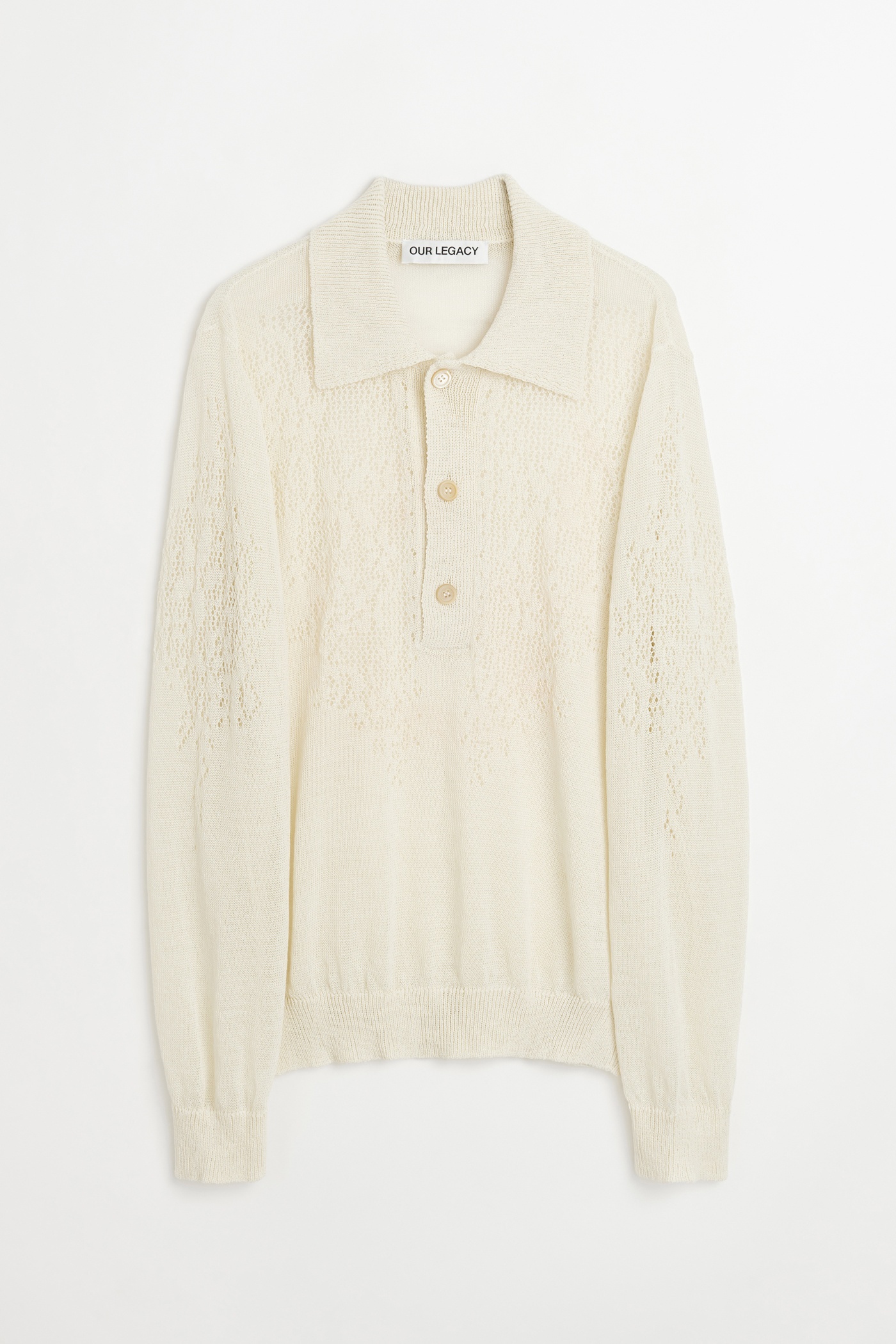 Big Piquet White Floral Pointille - 1