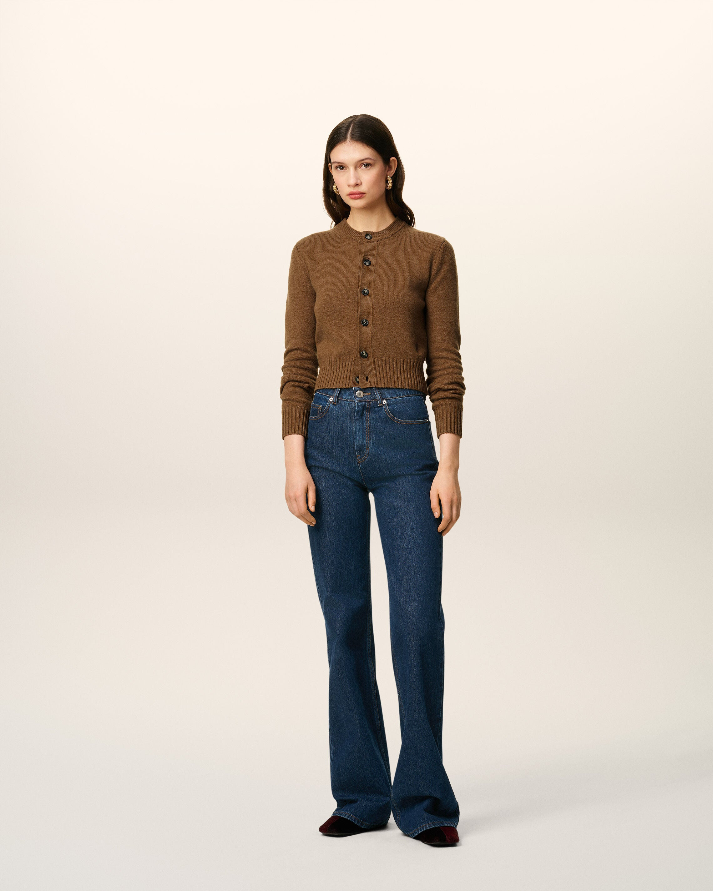 BLUE COTTON FLARE FIT JEANS - 2