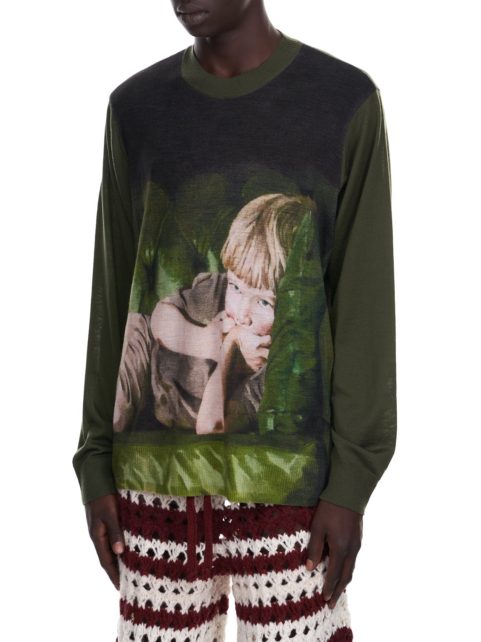 Crewneck Jacquard Graphic Sweater - 2