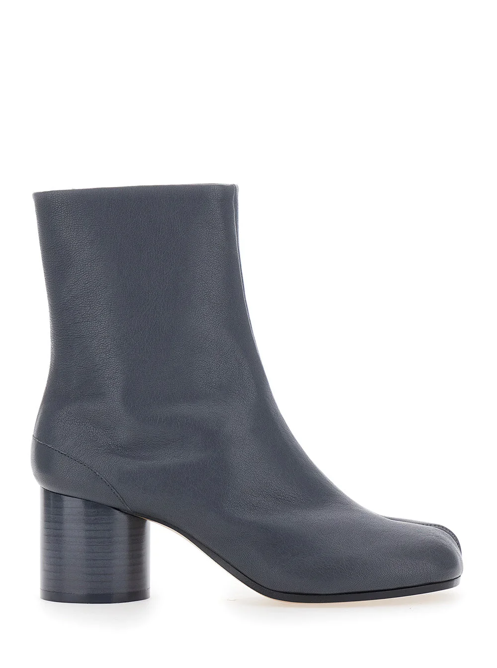 Maison Margiela Women Grey Ankle Boots With Tabi Toe And High Block Heel In Leather For Women - 1