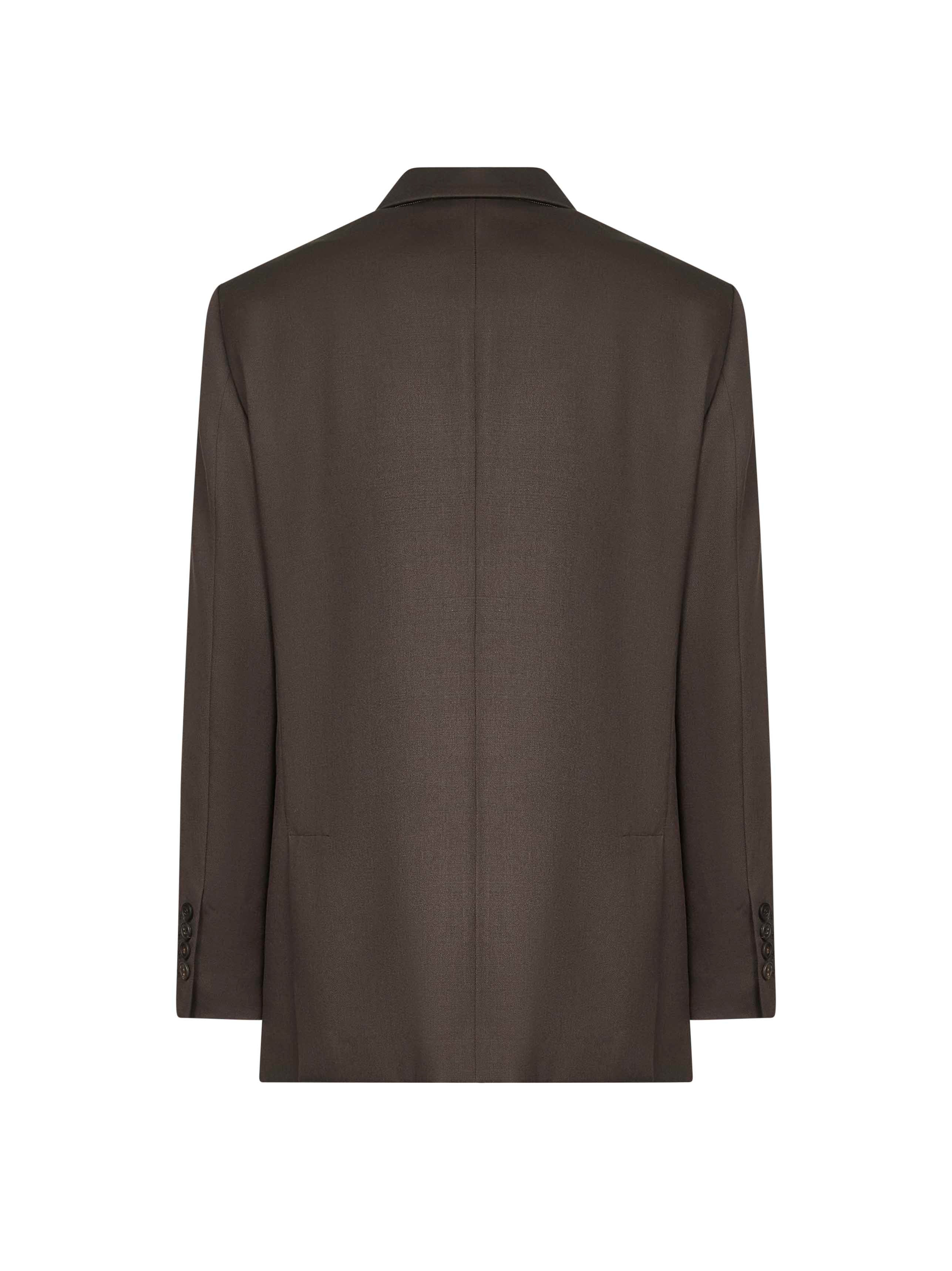 Brown twill single-breasted blazer - 2