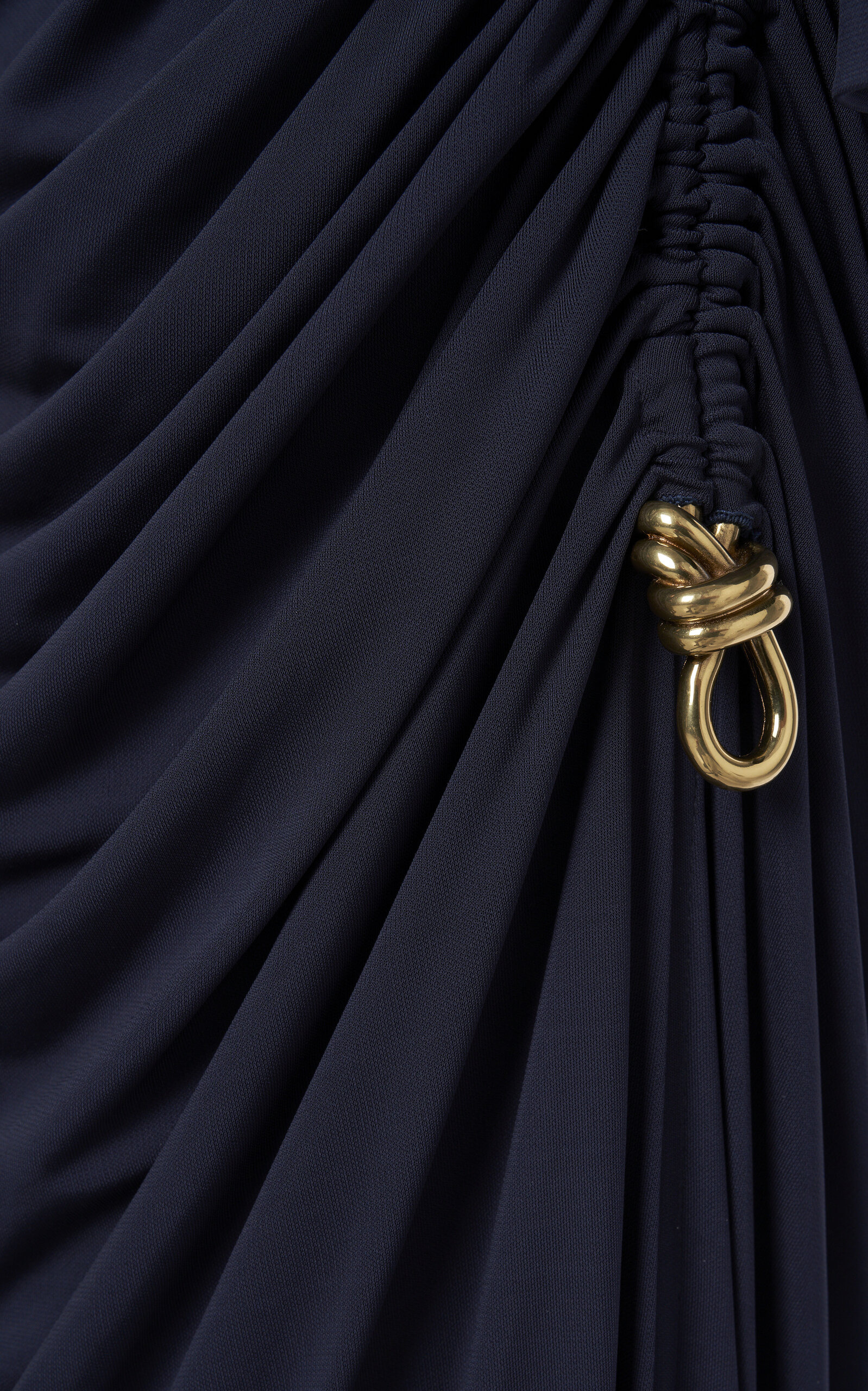 Knot-Detailed Crepe-Jersey Maxi Dress blue - 5