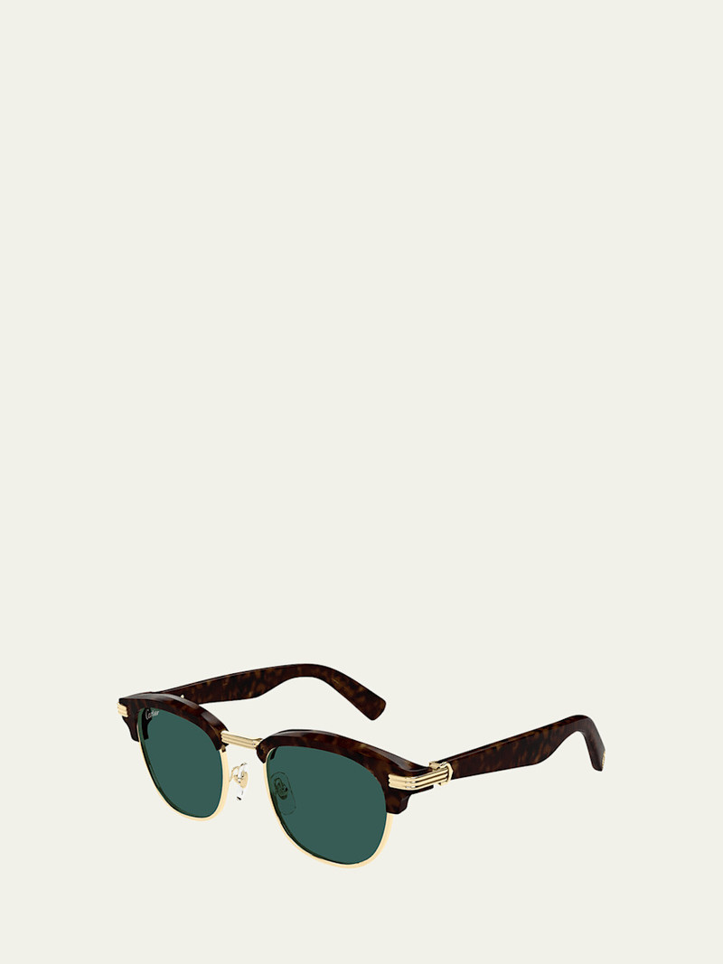 Cartier Men's Round Two-Tone Sunglasses outlook