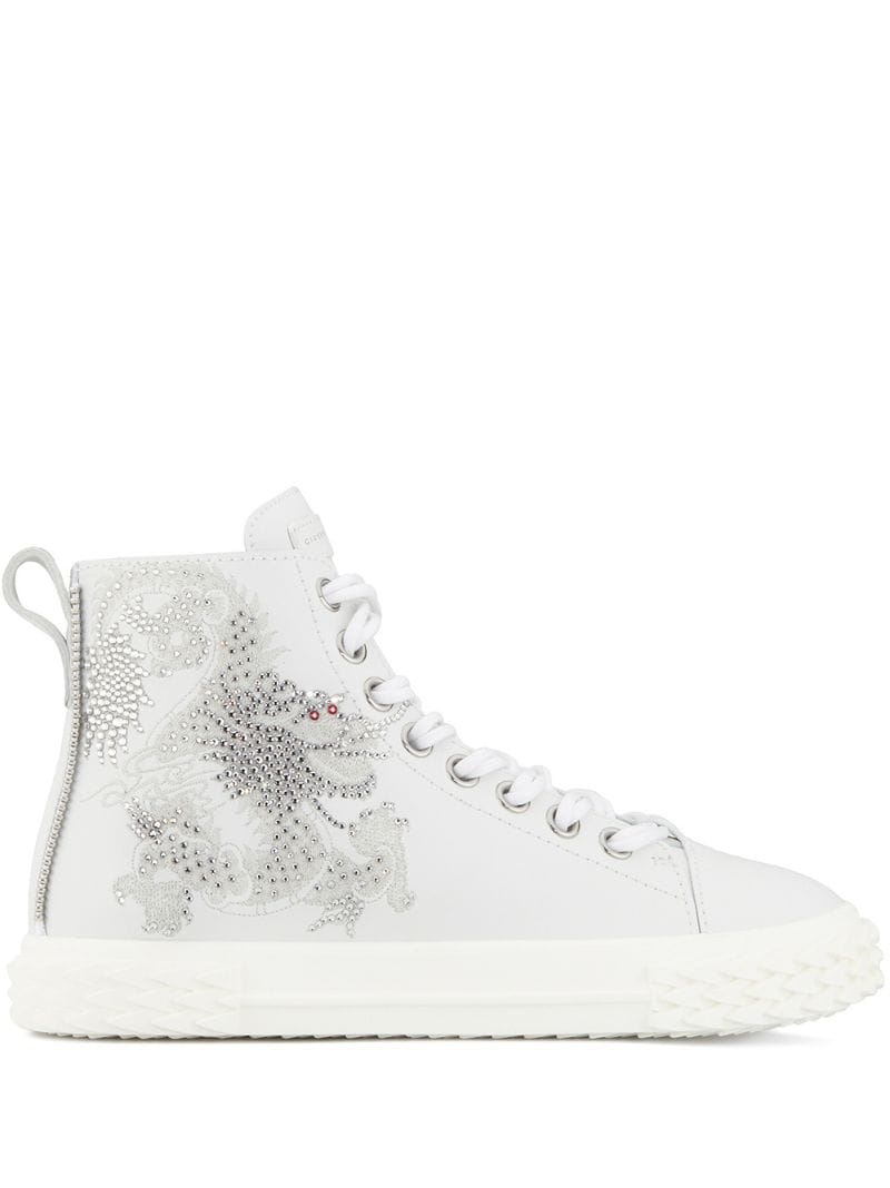 crystal-embellished high-top sneakers - 1