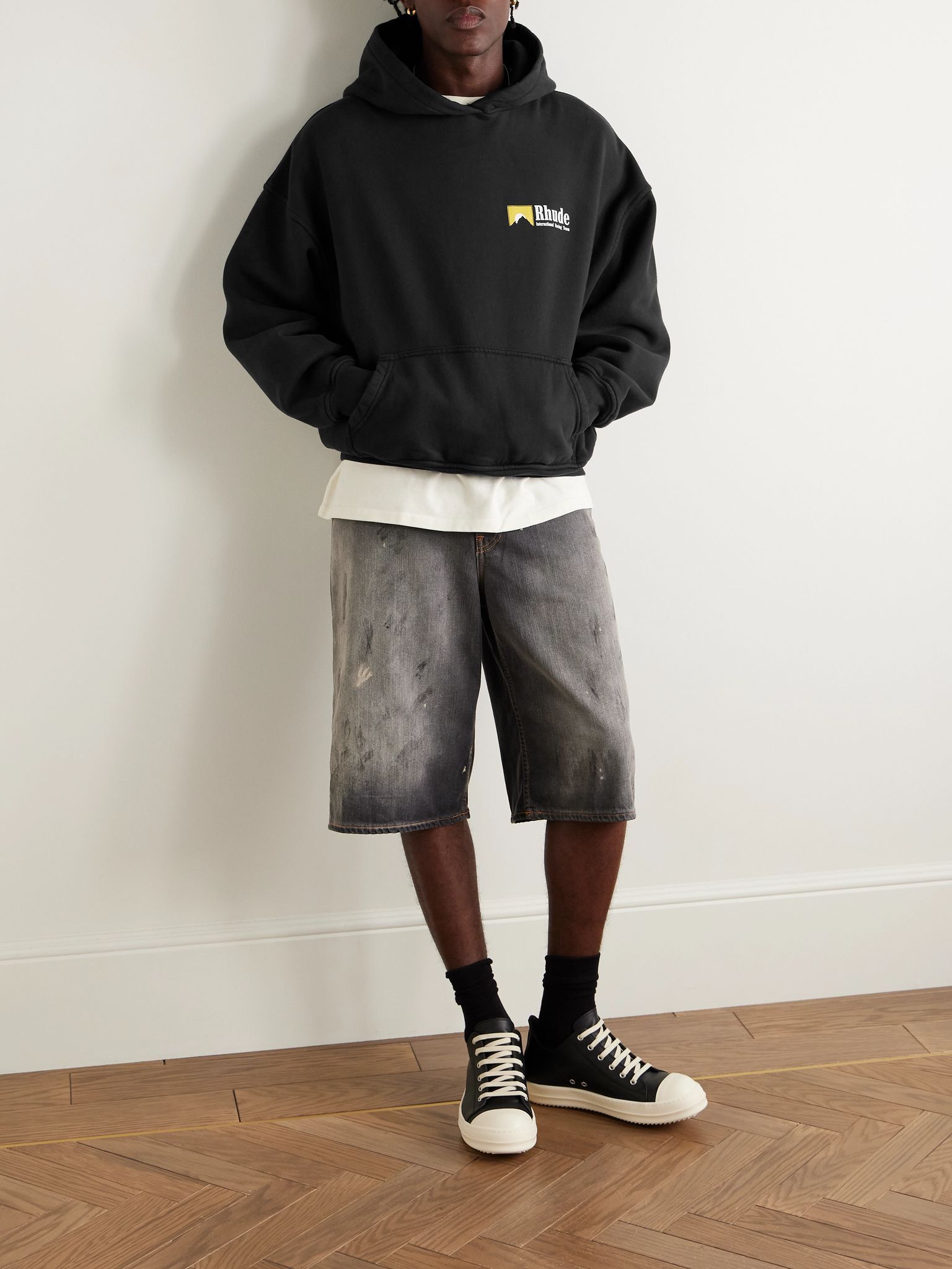 Logo-Print Cotton-Jersey Hoodie Black - 2