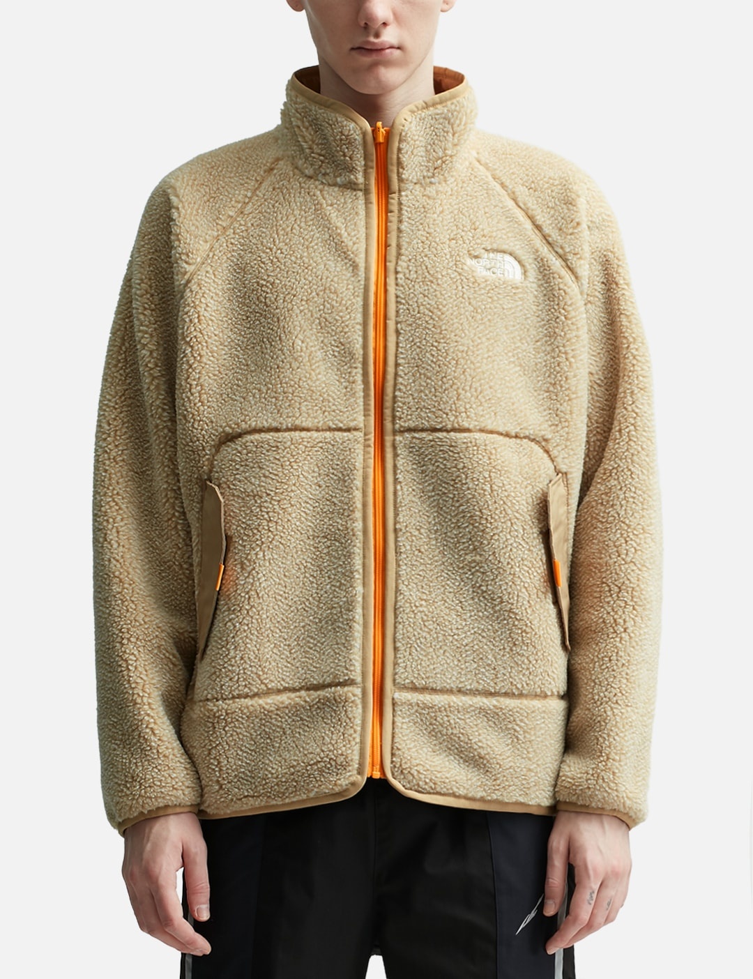 The North Face high Pile reversible jacket in stone