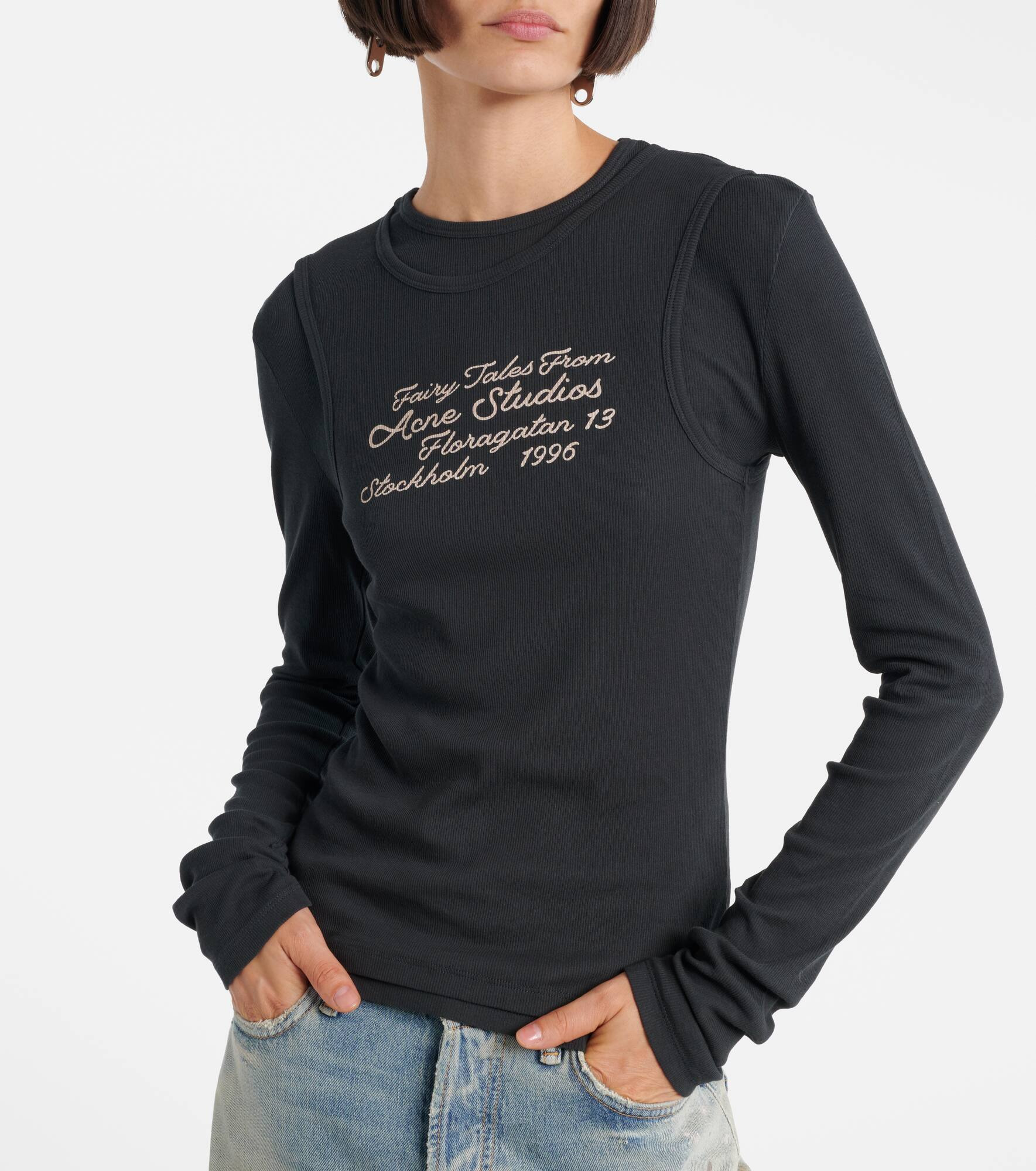 Logo printed cotton-blend T-shirt - 4