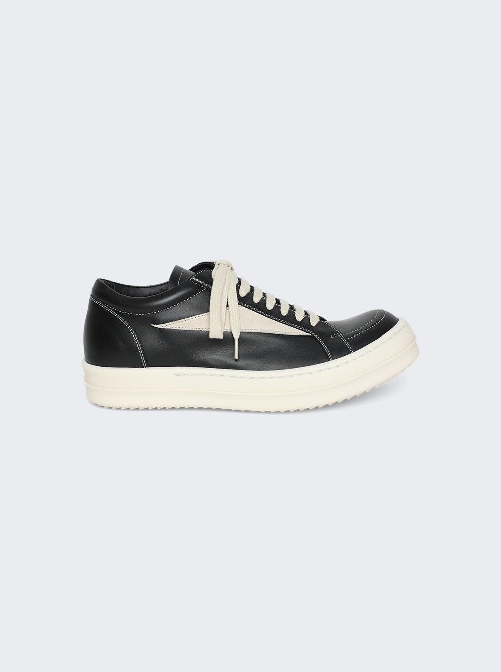Rick Owens Scarpe in Pelle Low Top Sneakers Black Milk thewebster REVERSIBLE