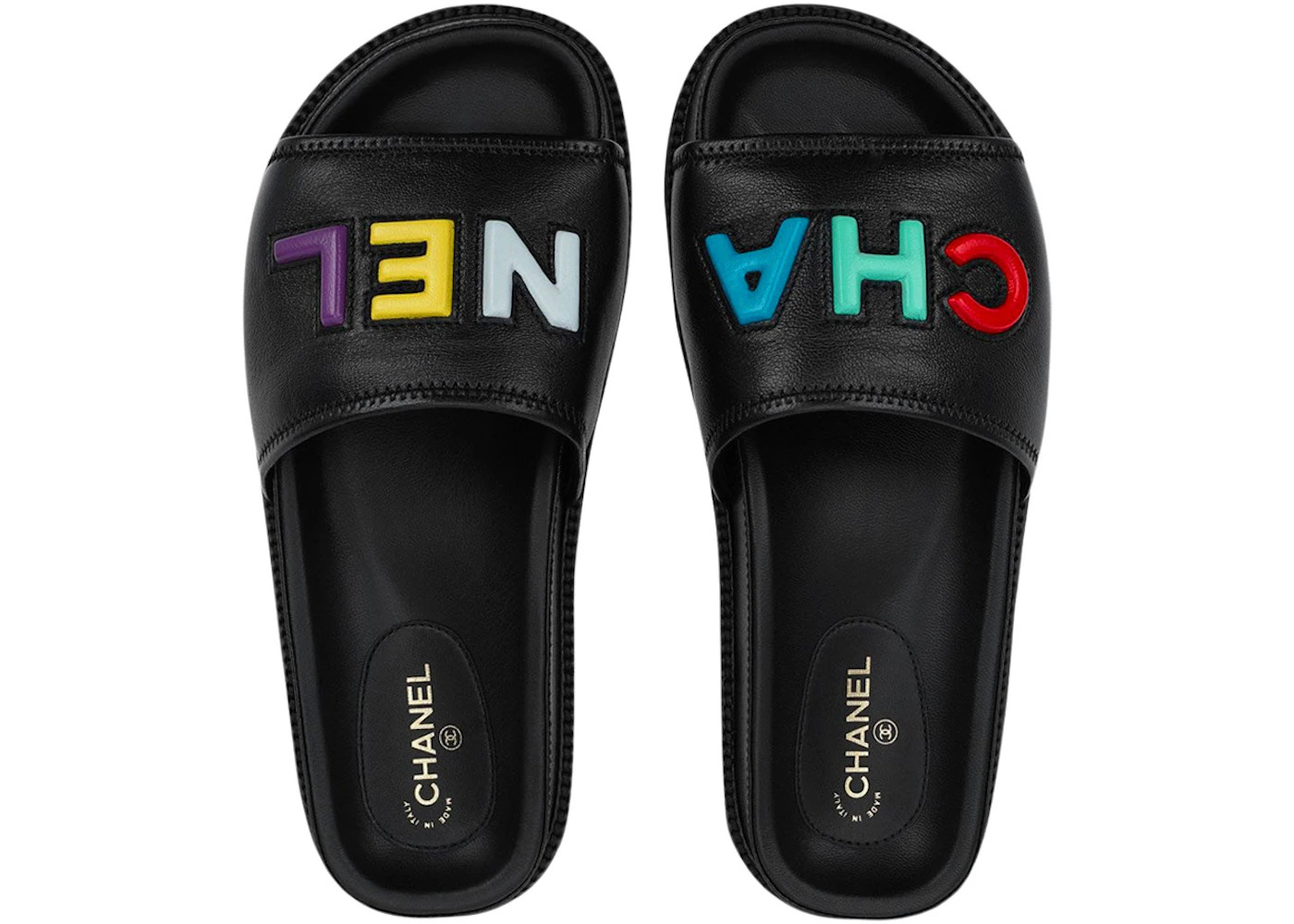 Chanel Logo Mule Sandal Black Leather - 2