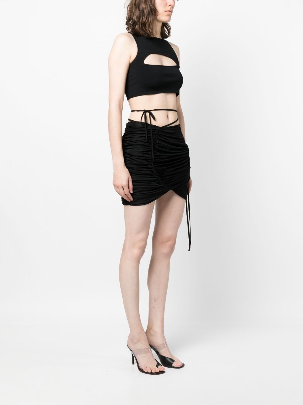 cut-out detail asymmetric skirt - 3