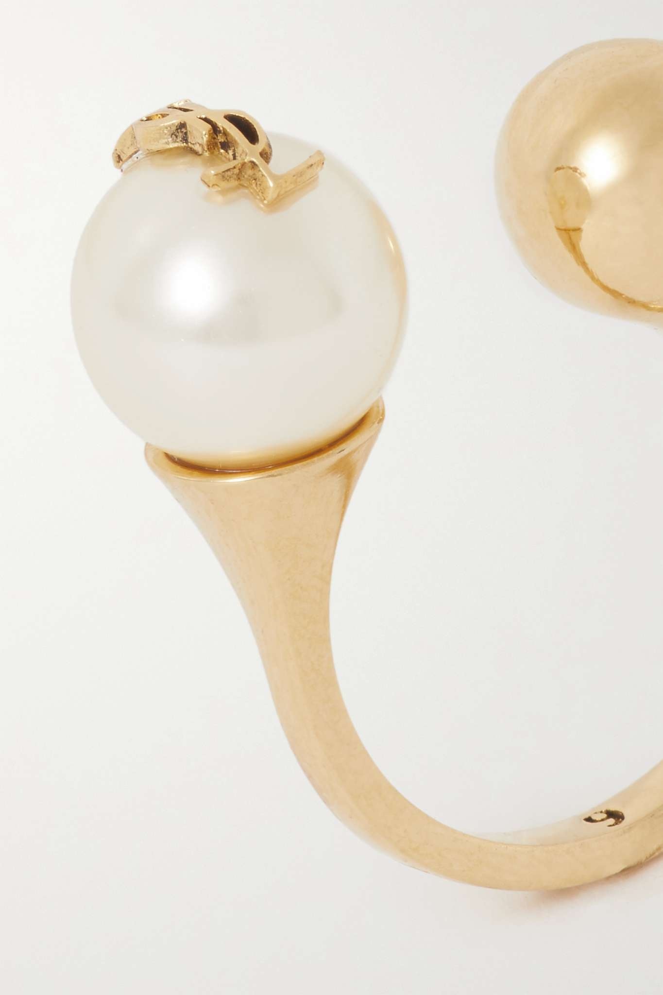 Cassandre gold-tone faux pearl ring - 4