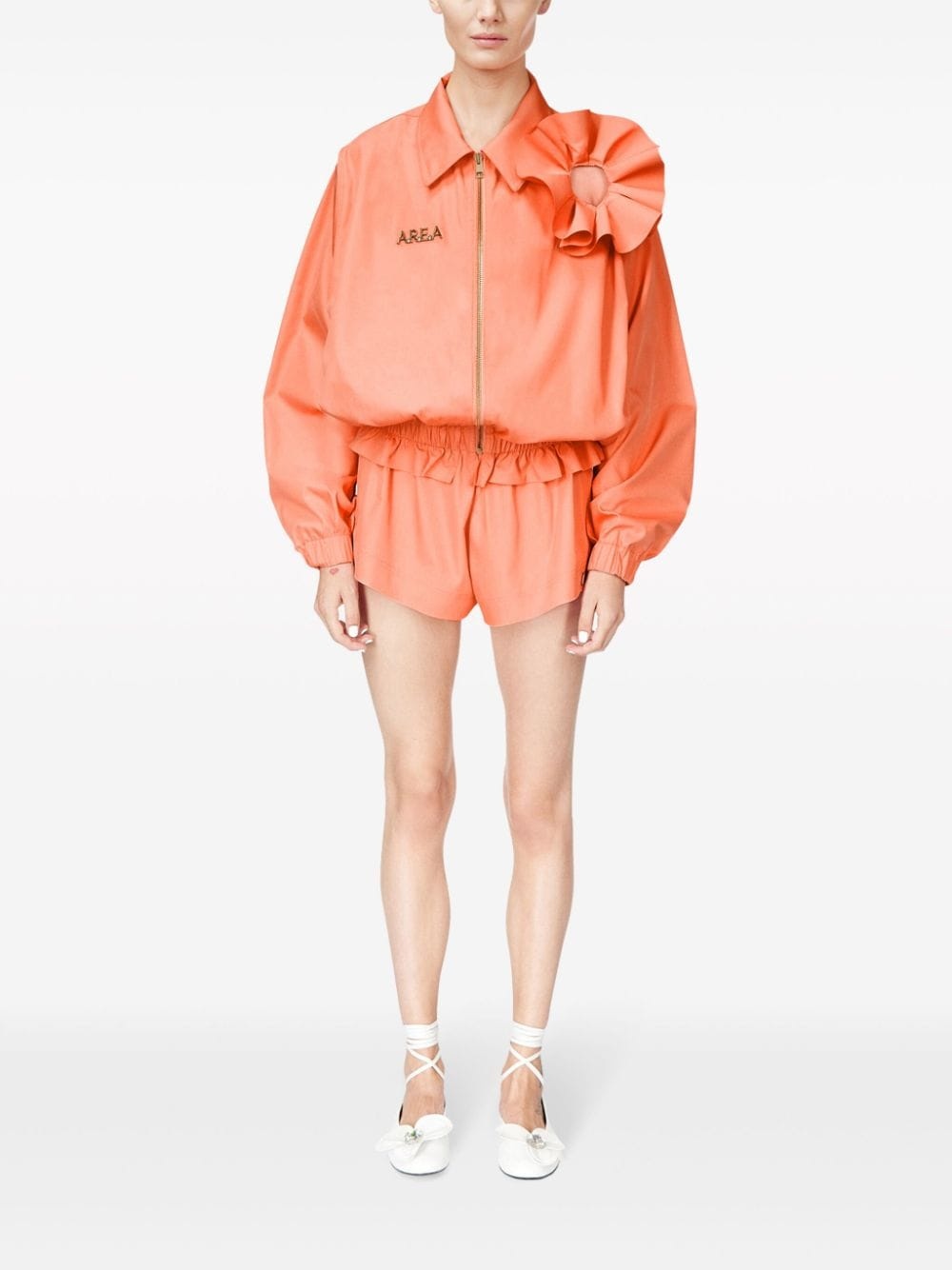 floral-appliquÃ© ruffled jacket - 2