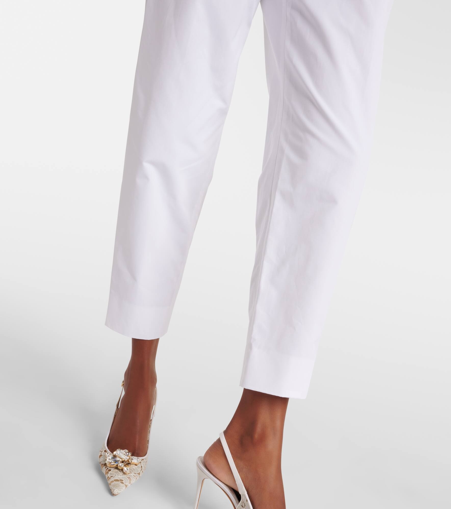 High-rise cotton straight pants - 5