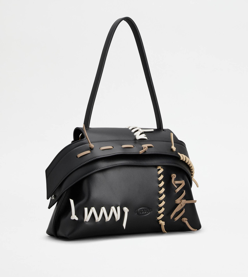 TOD'S WAVE BAG IN LEATHER SMALL - BLACK 3