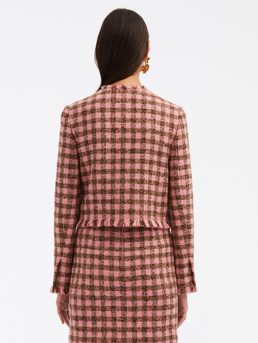 CHECKERED TWEED JACKET - 3