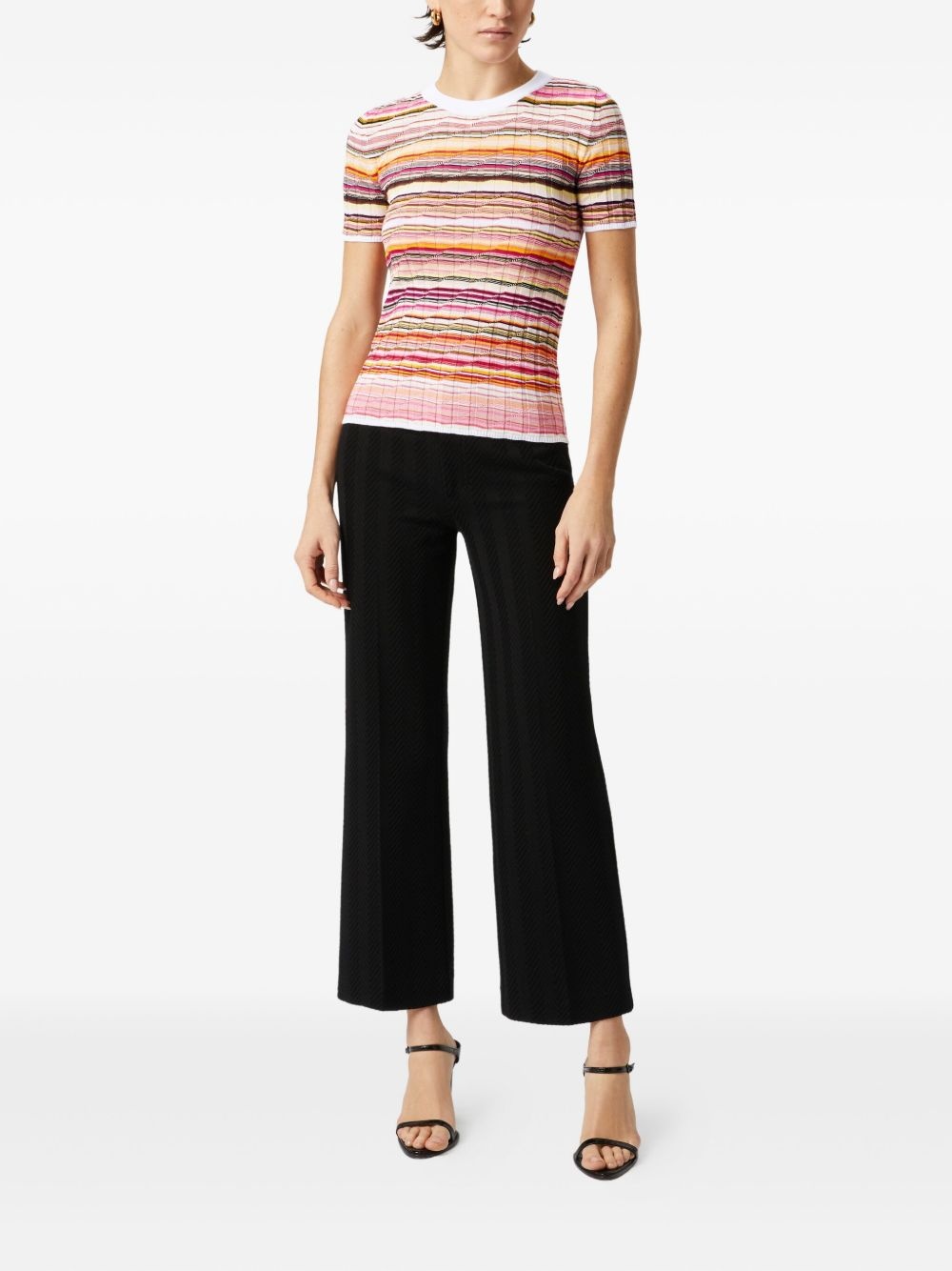 striped knitted T-shirt - 2