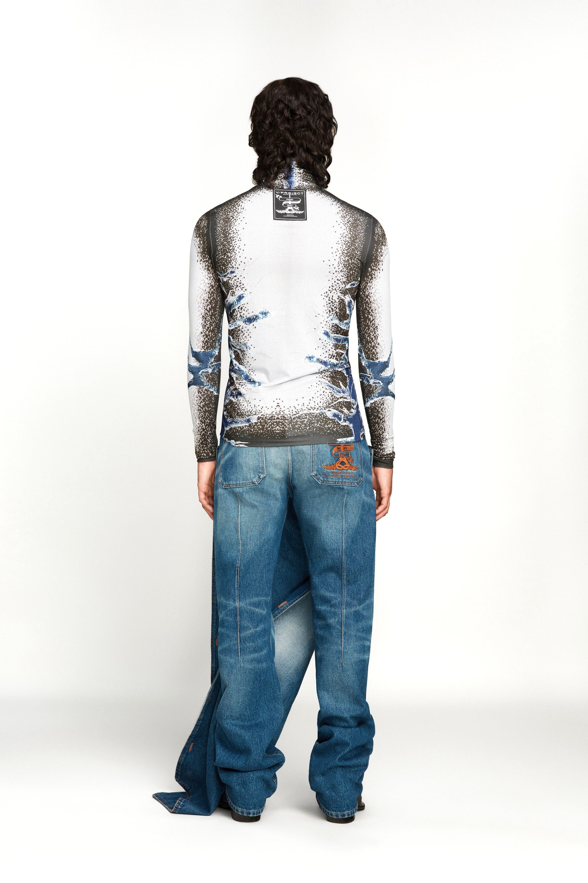 Whisker Print Long Sleeve Top - 4