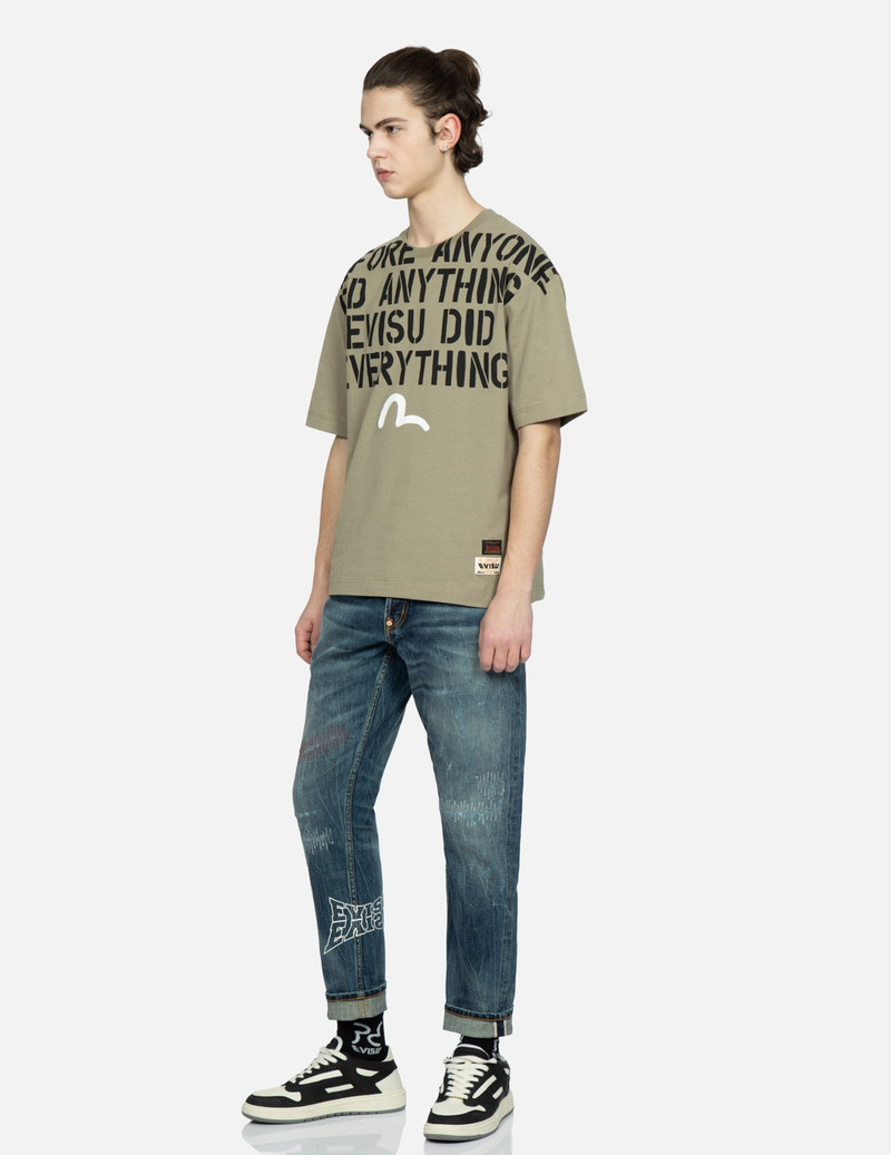 MULTI-LOGO AND SEAGULL EMBROIDERY CARROT-FIT JEANS #2017 4