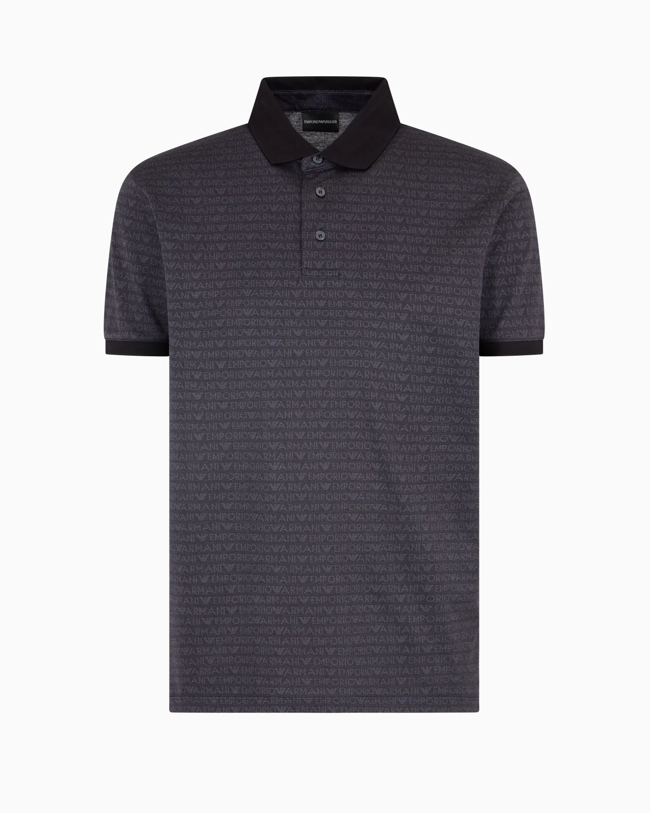 JERSEY POLO SHIRT WITH ALL-OVER JACQUARD LETTERING - 1