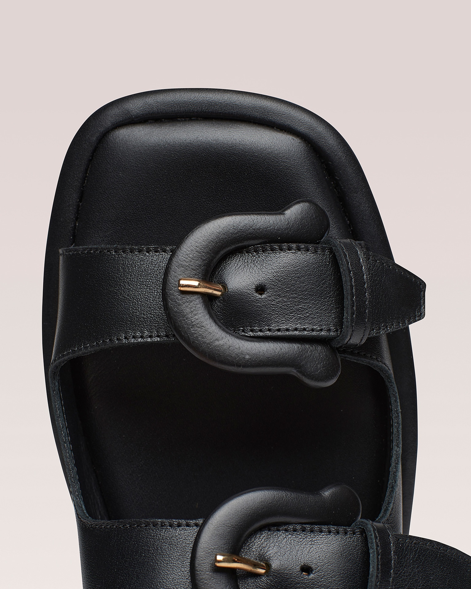 EKEMMA - Leather slingback sandals - Black - 7
