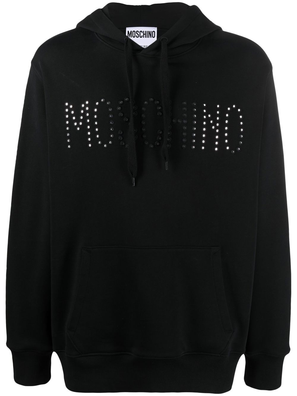 logo-embellished organic cotton hoodie - 1