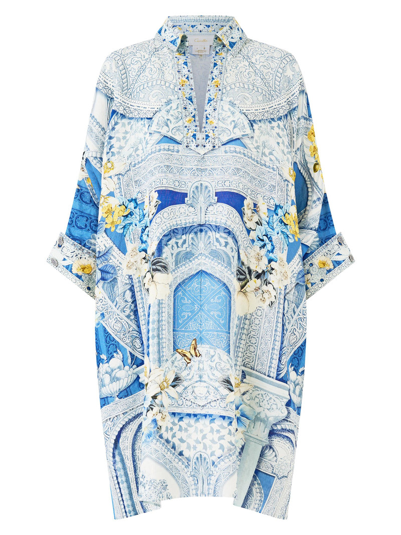 Women's De Nada Grendad Relaxed Collared Caftan - De Nada Granada 1