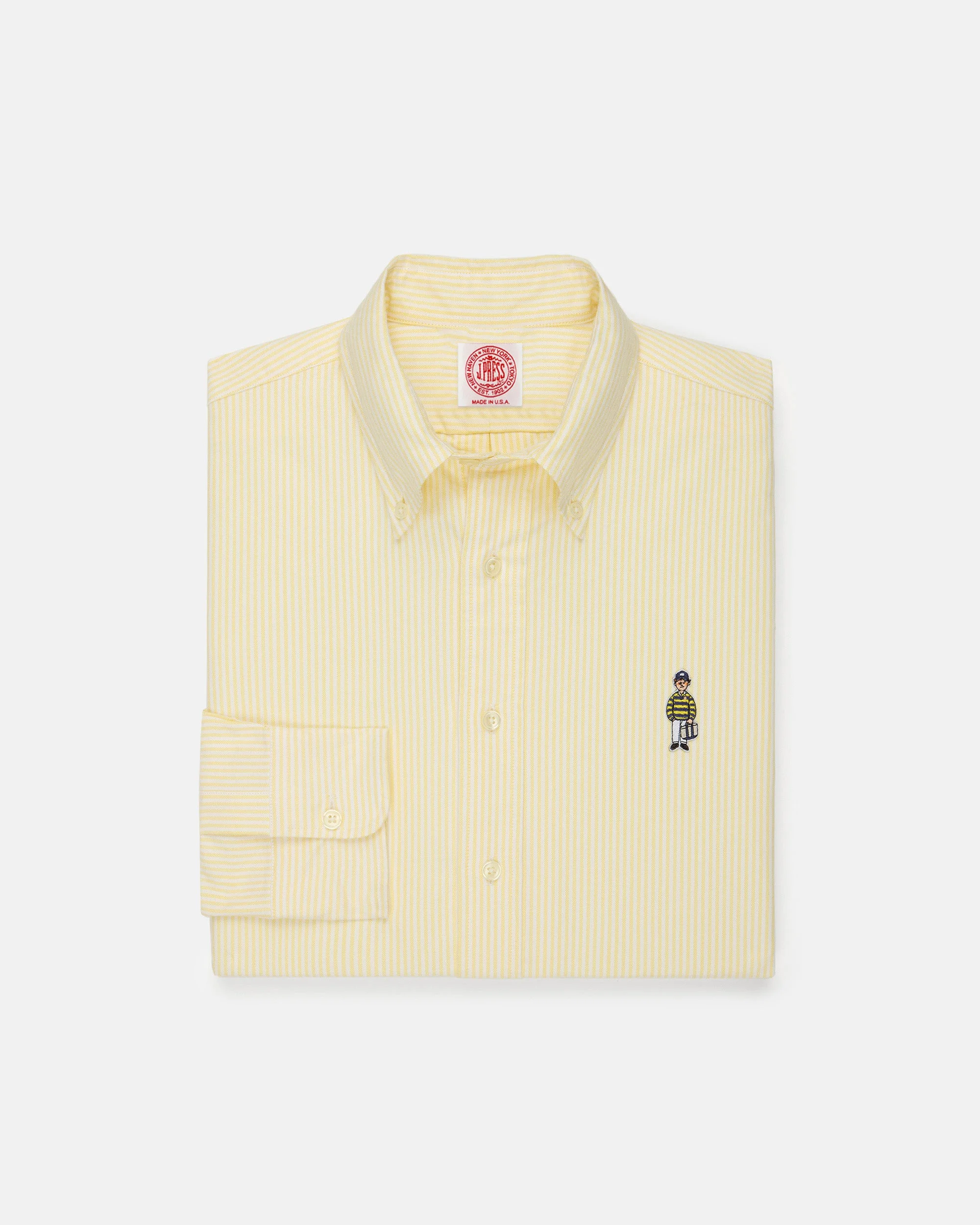 MADE-IN-USA "IVY GUY" YELLOW UNIVERSITY STRIPE OXFORD CLOTH SHIRT - CLASSIC FIT - 1
